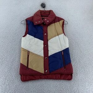 Vintage Saporro Puffer Vest XXS Multicolor Nylon Western Quilted Ski Color Block